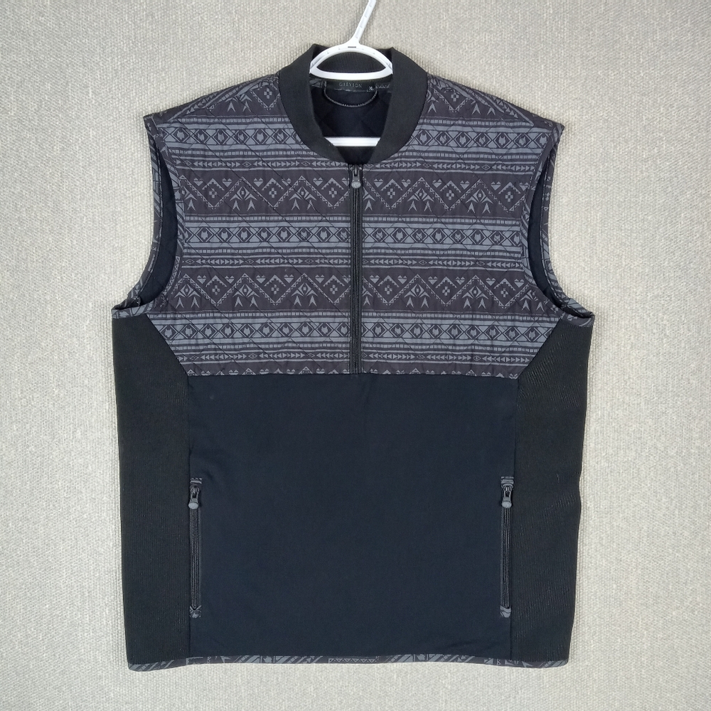 Greyson Clothiers Ghost Wolf Yukon Hybrid Vest Mens XL Black Gray Quarter Zip